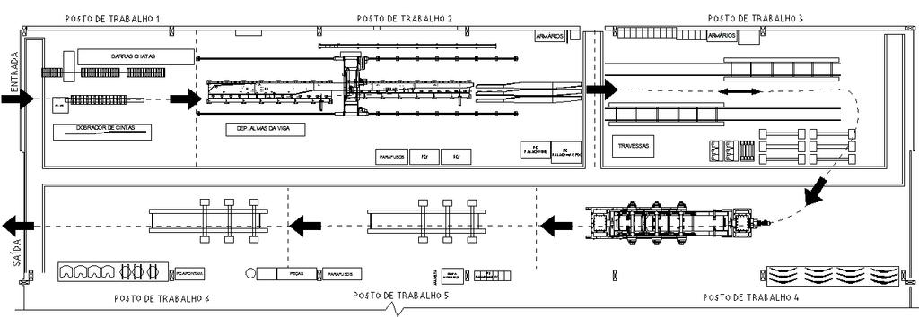 João_Pessoa/PB, Brasil, de 03 a 06 de outubro de 2016 Figura 7 - Novo Layout Fonte: Elaborado pelo próprio autor (2015) No terceiro posto de trabalho, foram construídas duas mesas que servem para