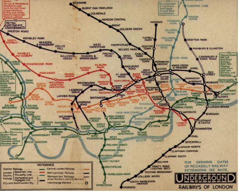The London Underground Map the 1928 map and