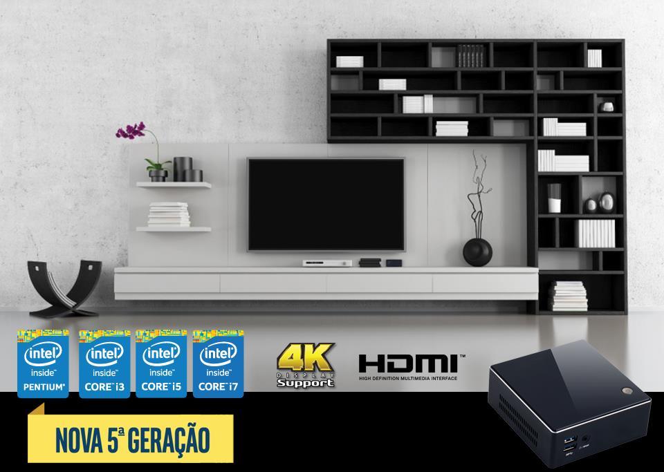 TAMANHO PERFEITO PARA SEU ESPAÇO é um versátil PC ultracompacto, redefine o Desktop em