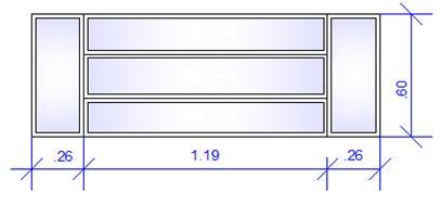 as aletas (m) Altura das aletas(m) 0,32 Quantidade de vãos 31,00 Raa 2,37 Quantidade de exaustores 6,00 Aabert 0,13 Apiso 295,00 Rmd 1,00 Rda 0,66 IVN 0,4 O IVN das janelas altas foi calculado