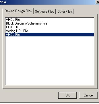 2 Criando um arquivo de projeto VHDL: Uma vez criado o espaço do projeto,o próximo passo é criar o arquivo do projeto para o projeto.