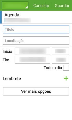 Aplicações úteis e funcionalidades S Planner Criar eventos ou tarefas 1 Toque em S Planner no ecrã de Aplicações. 2 Toque em.