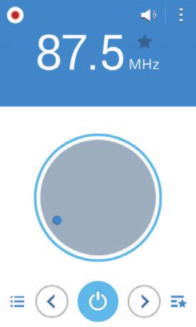 Aplicações úteis e funcionalidades Rádio Ouvir o rádio FM Toque em Rádio no ecrã de Aplicações. Antes de utilizar esta aplicação, deve ligar um auricular, uma vez que funciona como a antena do rádio.