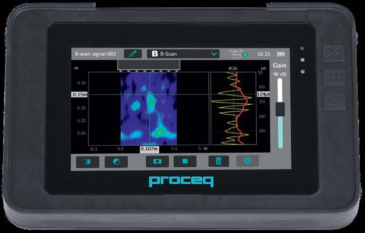 Aquisição de dados Retardo do pulso O valor padrão é 8 ms. Isso atualizará a tela mais rapidamente quando estiver-se executando um B-scan em tempo real.