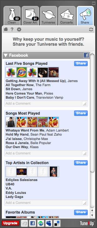 nossos amigos e seguidores alguns dos nossos temas musicais? O TuneUp permite isso de forma muito simples e bem estruturada.