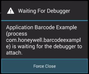 36 Depurando o exemplo no nosso dispositivo Honeywell Android Aparecerá novamente a confirmação do nosso dispositivo Honeywell