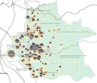 concentrado em pequenos e muito pequenos aglomerados 40% da área