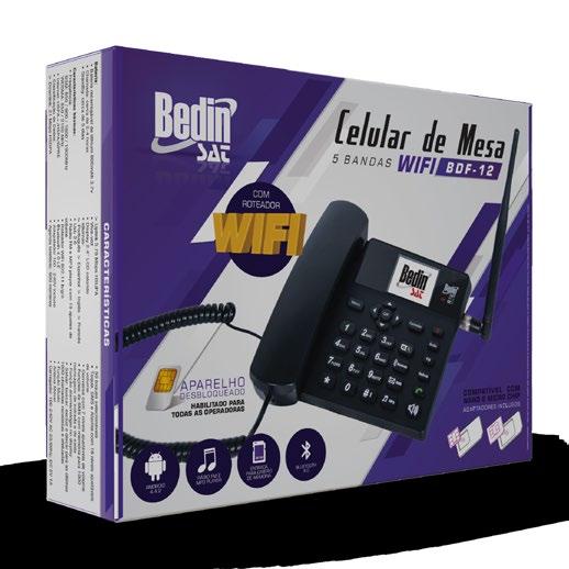 TELEFONE CELULAR DE MESA 5 BANDAS 3G WIFI - BDF -12 61-0001 Celular de Mesa 5 bandas 3g WIFI - BDF-12 10 LINHA TELECOM Com roteador WIFI Com Android 4.