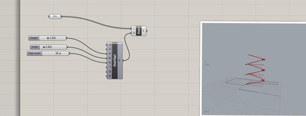 4. Exemplos da aplicação do plug-in VisualArq Grasshopper components A) O exercício que se segue surgiu numa primeira aproximação de combinar os vários comandos do VisualArq na tentativa de produzir