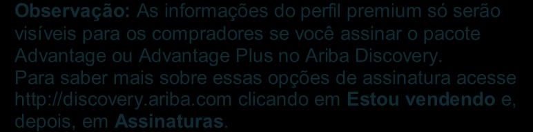 5. Na guia Marketing, insira links relevantes de redes sociais, uma descrição detalhada de sua empresa e seu número Dun & Bradstreet D-U-N-S, se possuir, para que os compradores acessem sua pontuação