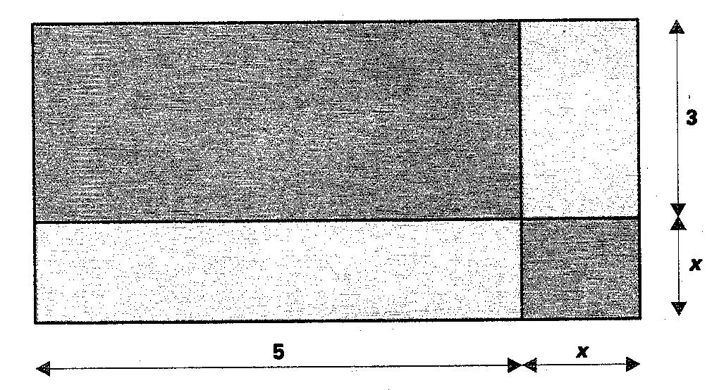 48)Determine a função quadrática que expressa a área y do retângulo em função de x.