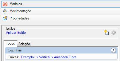 e) Quando há sentido de veios, os materiais estão agrupados em vertical e horizontal dentro das respectivas linhas? f) A edição de layers do grupo de modelos está habilitada?