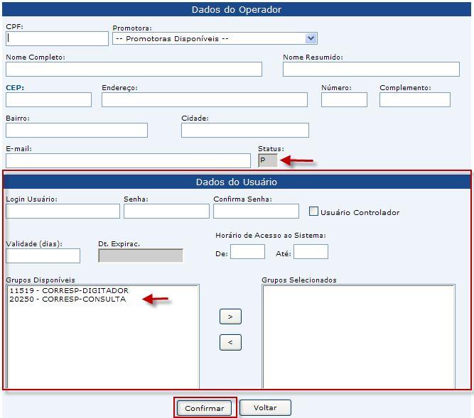 Nome resumido Endereço completo Constará no Relatório Propostas Cadastradas HTML. Será conferido com o comprovante enviado ao Banco. Atenção!