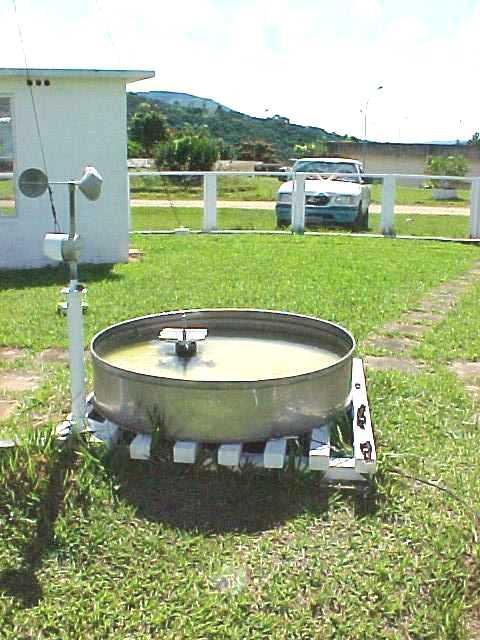 Tanque Classe A É efetuada a leitura diária e comparada com a leitura do dia anterior e calculada a diferença entre as duas leituras.