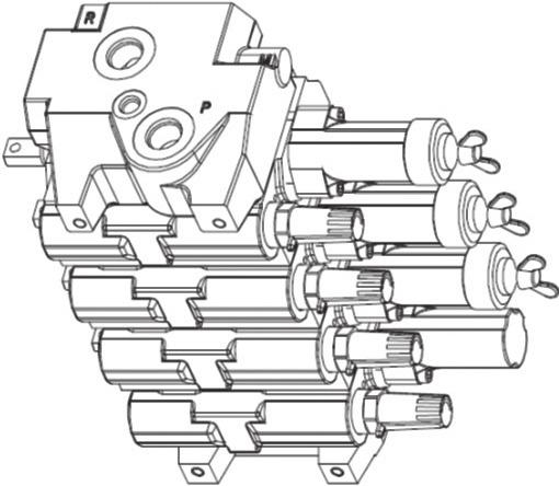 Solenoide e fatia EHC23-LS / solenoid valve and slice / Válvula solenoide y feta EHC23-LS Engates rápidos (não fornecidos pela Bosch Rexroth) / Quick couplers (Not provided by ) / Conectores rápidos