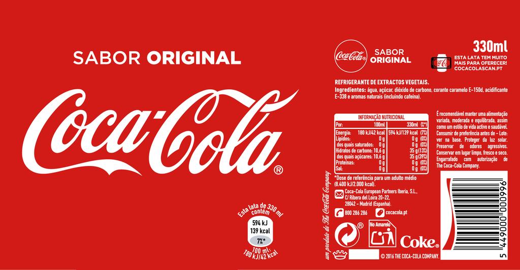 COMO LER UM RÓTULO DE COCA-COLA SABOR ORIGINAL A denominação de venda Descreve o produto de acordo com a normamva A lista de ingredientes refere a composição do produto em ordem decrescente de acordo