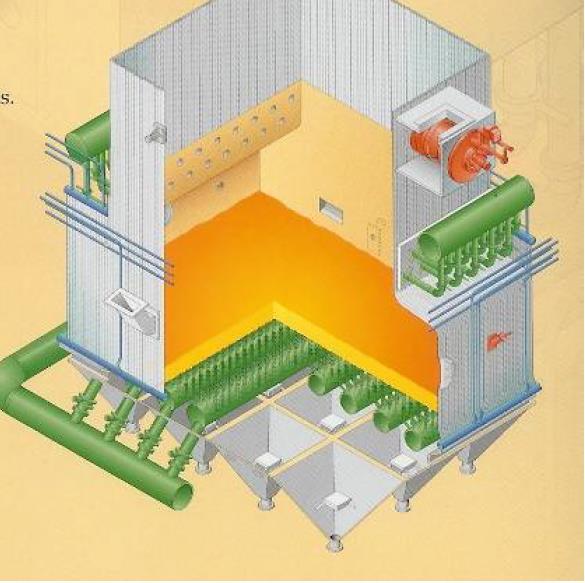 LEITO FLUIDIZADO BORBULHANTE (BFB) O leito pode ser projetado com fundo aberto