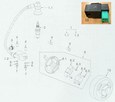 1 THS5007111 CACHIMBO SPARK PLUG CAP 1 MBAE15TKL - MBC20TKL 1.