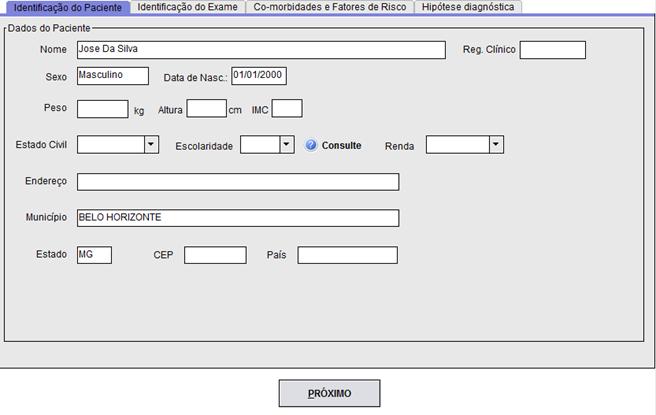 É possível apenas armazenar as informações do paciente clicando em Salvar paciente ou clique em Salvar e Novo Exame para prosseguir com o