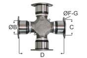 3831/ 000.410.3431) CRUZETA CARDAN 3 NCM: 87085099 - Obs: B 49,20 C 61,90 D 154,70 UNF 3/8 801013 - Similar: DANA (5-280X) STAHL (HCZ-273) MECPAR (CR-1015) >> MERCEDES = ONIBUS O400 UPA (Cod.