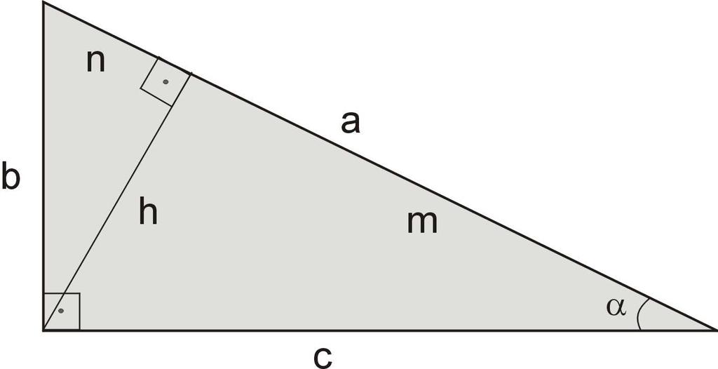 área da base 1 V = S B.H Triângulo Retângulo a = b + c h = m.