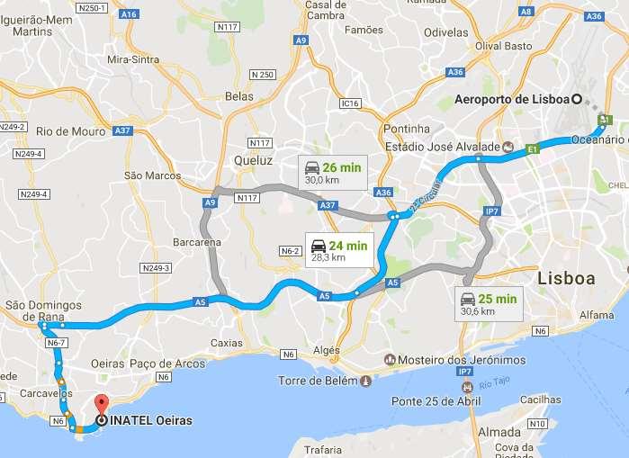 How to get there If you come by plane Arrival to the Lisbon s International Airport Follow to 2ª Circular/E1 in direction to CRIL/A5 (22,9 Km) Exit on the 8