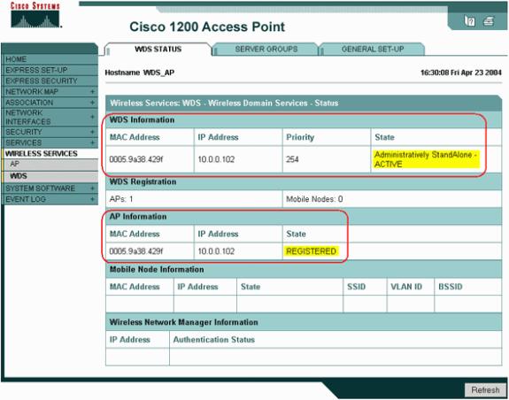 Alternativamente, emita estes comandos do CLI:Nota: Você não pode associações do cliente de teste porque a authenticação do cliente não tem disposições ainda.