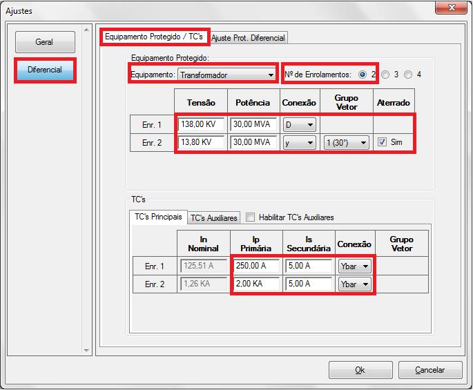 Figura 17 3.2 Tela Diferencial > Ajuste Prot.