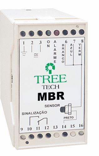 O MBR é constituído por um sensor ótico que deve ser montado sobre a membrana ou dentro da bolsa de borracha (lado do ar) e uma unidade de controle localizada no painel do transformador.
