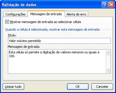 Aparece o quadro Validação de dados, guia Configurações,onde você define: 4 a. Permitir: apenas Número inteiro b. Dados: o dado digitado é menor ou igual a c.