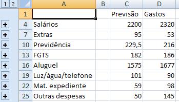 A consolidação é feita apenas para números, não para textos.