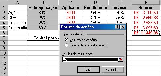 Resumo de cenários Esta é a melhor parte do trabalho com cenários. Já que você tem cenários diferentes para várias situações, exibi-los ao mesmo tempo pode ser bastante esclarecedor. 1.