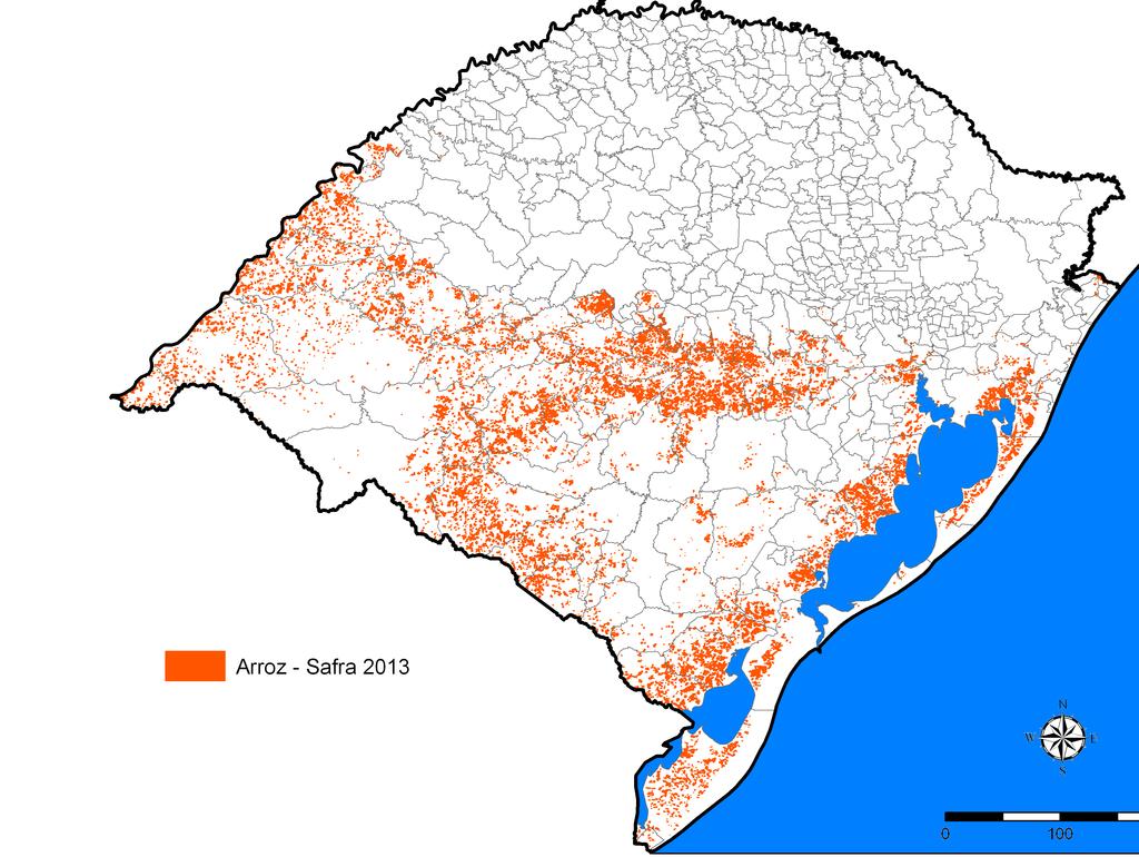 6. Monitoramento agrícola via satélite Estimativa de área e localização dos cultivos O mapeamento das principais culturas no Brasil tem por objetivo contribuir com o fortalecimento da capacidade de