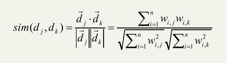 Similaridade baseada no coseno coseno do ângulo entre os