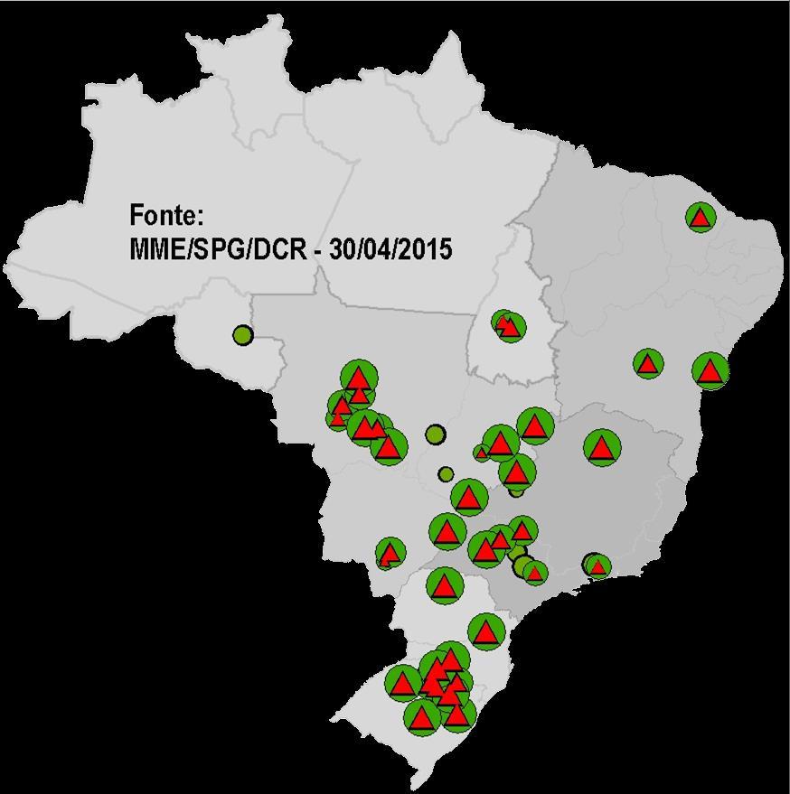 MAPA DAS USINAS INSTALADAS Capacidade Instalada X Demanda de Biodiesel Região nº usinas Capacidade em Operação Comercial