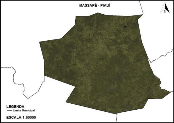 Figura 5 Imagem da órbita 218 no ponto 65 do satélite Landsat-8 na data de 12 de agosto de 2014. Recorte do município de Massapê no Estado do Piauí e sua respectiva classificação.