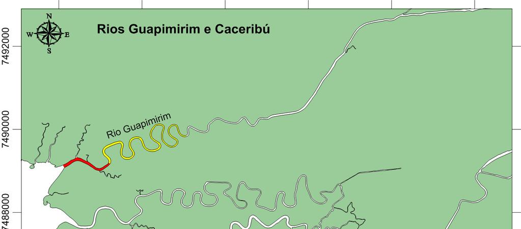 Figura 6.5 Rio Guapimirim Extensão máxima da zona de intrusão salina: 6,5 km a partir da foz.