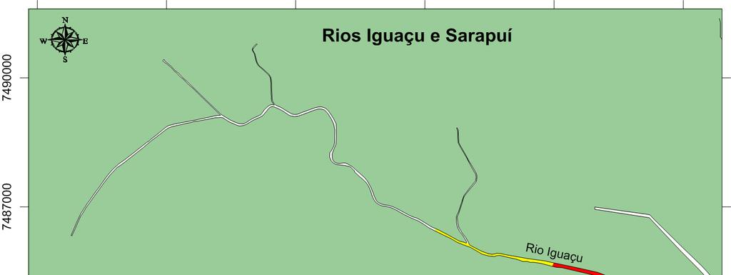 Figura 6.6 Rio Iguaçu Extensão máxima da zona de intrusão salina: 7 km a partir da foz.