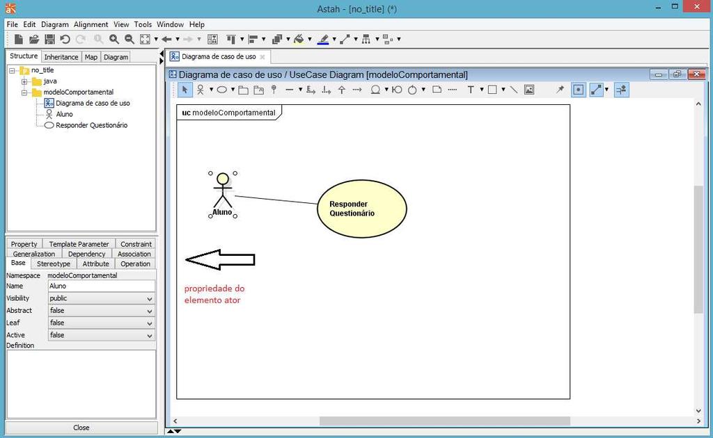 Figura 4.D Menu vertical de configuração das propriedades dos elementos do diagrama. 5.