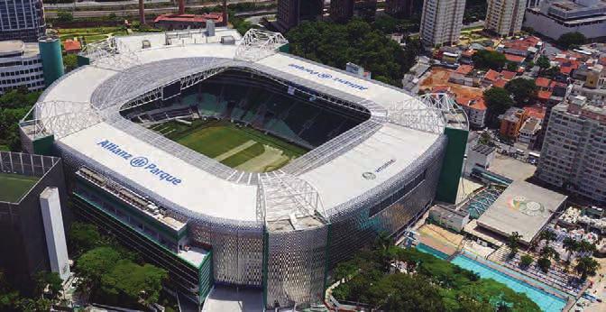 Produtos e Soluções 33 Allianz Parque O renovado estádio do Palmeiras, em São Paulo (SP), agrega diversas soluções prediais da Siemens: três centrais de incêndio XLS; 200 câmeras no Circuito Fechado