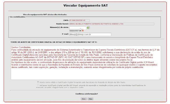 tela anterior para corrigir os dados incorretos.