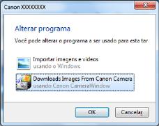 Para obter mais detalhes sobre as conexões USB no computador, consulte o manual de usuário do computador. Ligue a câmera para acessar o CameraWindow. Pressione o botão [ câmera.