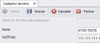 Enviar cupom fiscal? Se selecionado, o cupom fiscal será enviado para o email que estiver cadastrado no momento do consumo. Código de barras Cadastrar o código de barras que representará o terceiro.