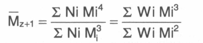 D) M z+1 = Peso molecular (z+1( z+1) médio, que é