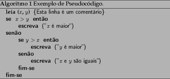 Pseudocódigo Uma definição formal de