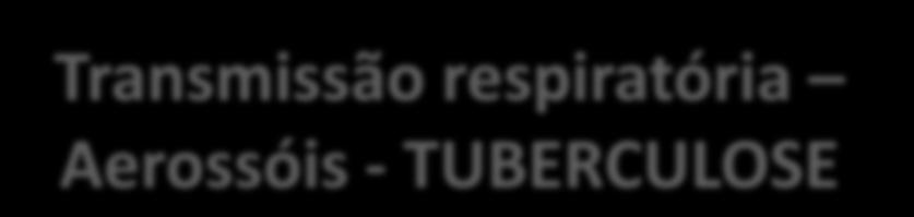 Transmissão respiratória Aerossóis - TUBERCULOSE RISCO DE TRANSMISSÃO PARA O PAS Característica da instituição e população atendida; Prevalência