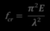 KL/r índice de esbeltez da haste; r = I/A raio de giração
