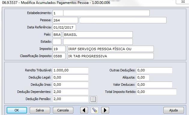 ALTERAÇÕES DIRF 2018 A Manutenção Acumulados Pagamento