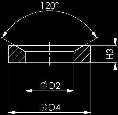 8. Aplicação apenas para áreas anelares planas fechadas (não recomendável para furos oblongos; para estes recomendamos DIN 6319G). Tam. máx.* [kn] * força de aparafusamento máx. transmissível.