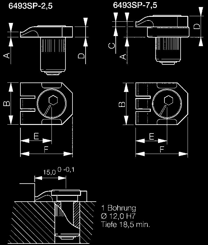 Curso do excêntrico = 1,2 mm.